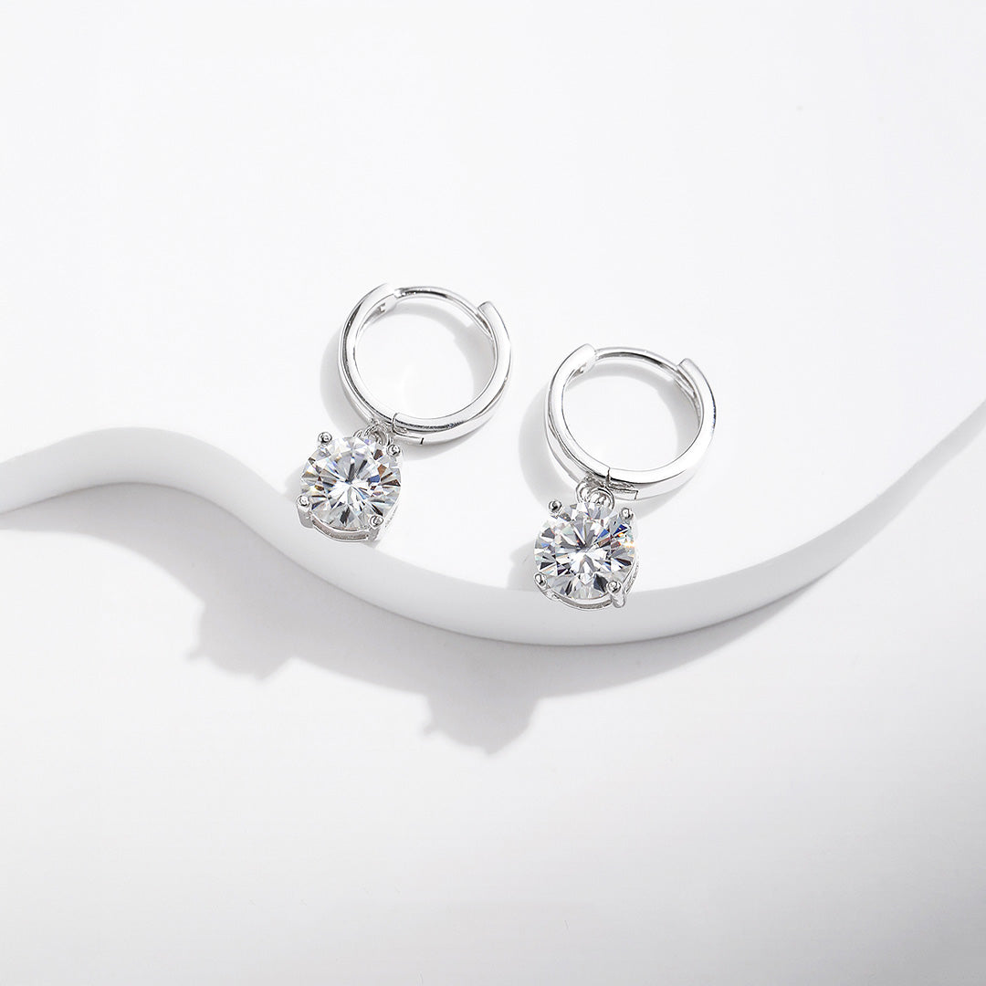 Prm8108: The Moissanite Solitaire Drop Huggies