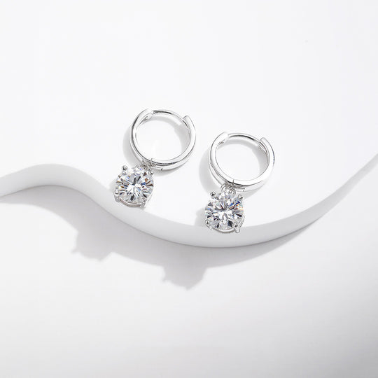 Prm8108: The Moissanite Solitaire Drop Huggies