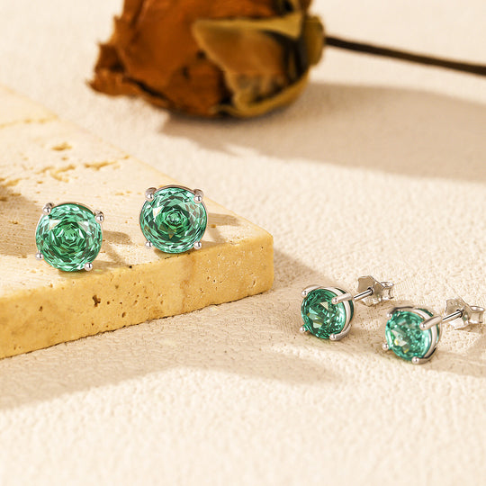 Prm8111: The Paraiba Solitaire Stud Earrings