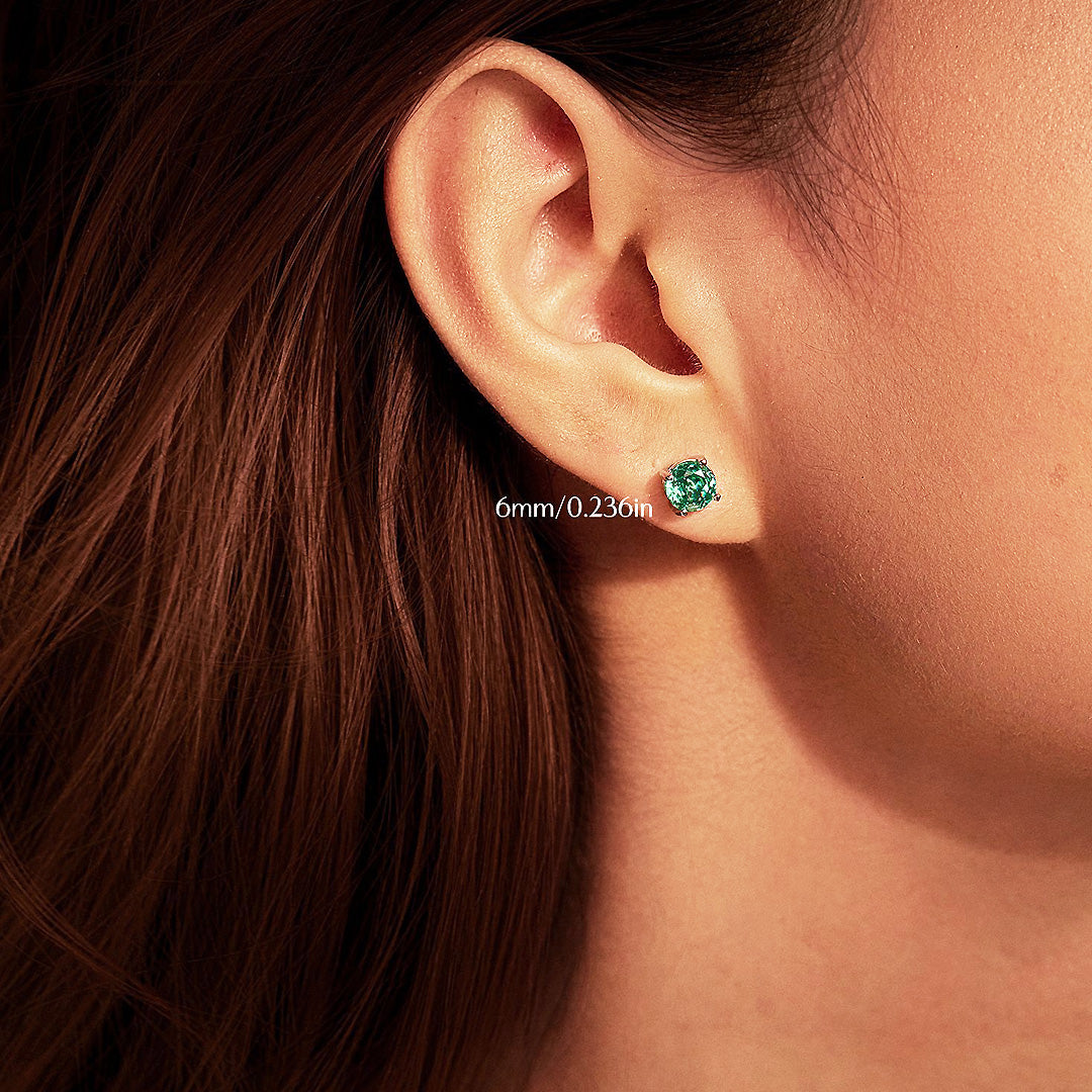 Prm8111: The Paraiba Solitaire Stud Earrings