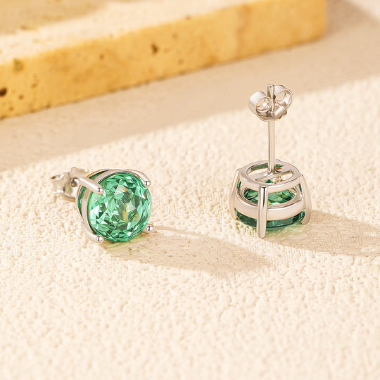 Prm8111: The Paraiba Solitaire Stud Earrings