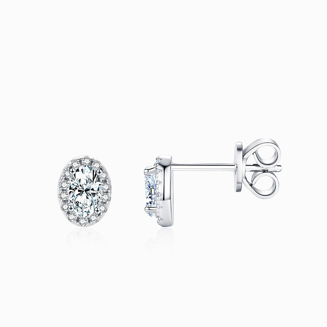 Prm8114: The Oval Halo Stud Earrings