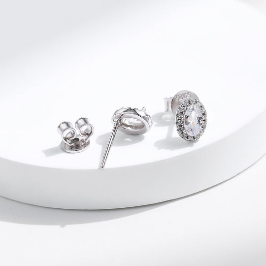 Prm8114: The Oval Halo Stud Earrings