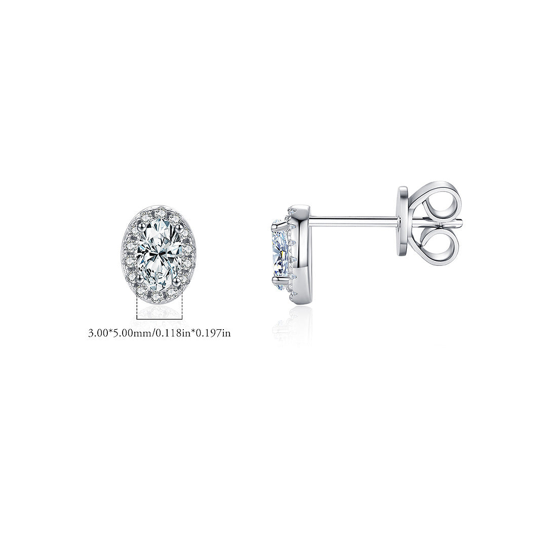 Prm8114: The Oval Halo Stud Earrings
