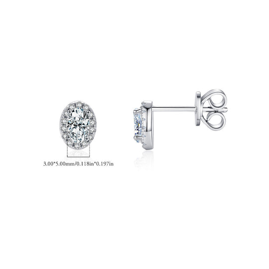 Prm8114: The Oval Halo Stud Earrings