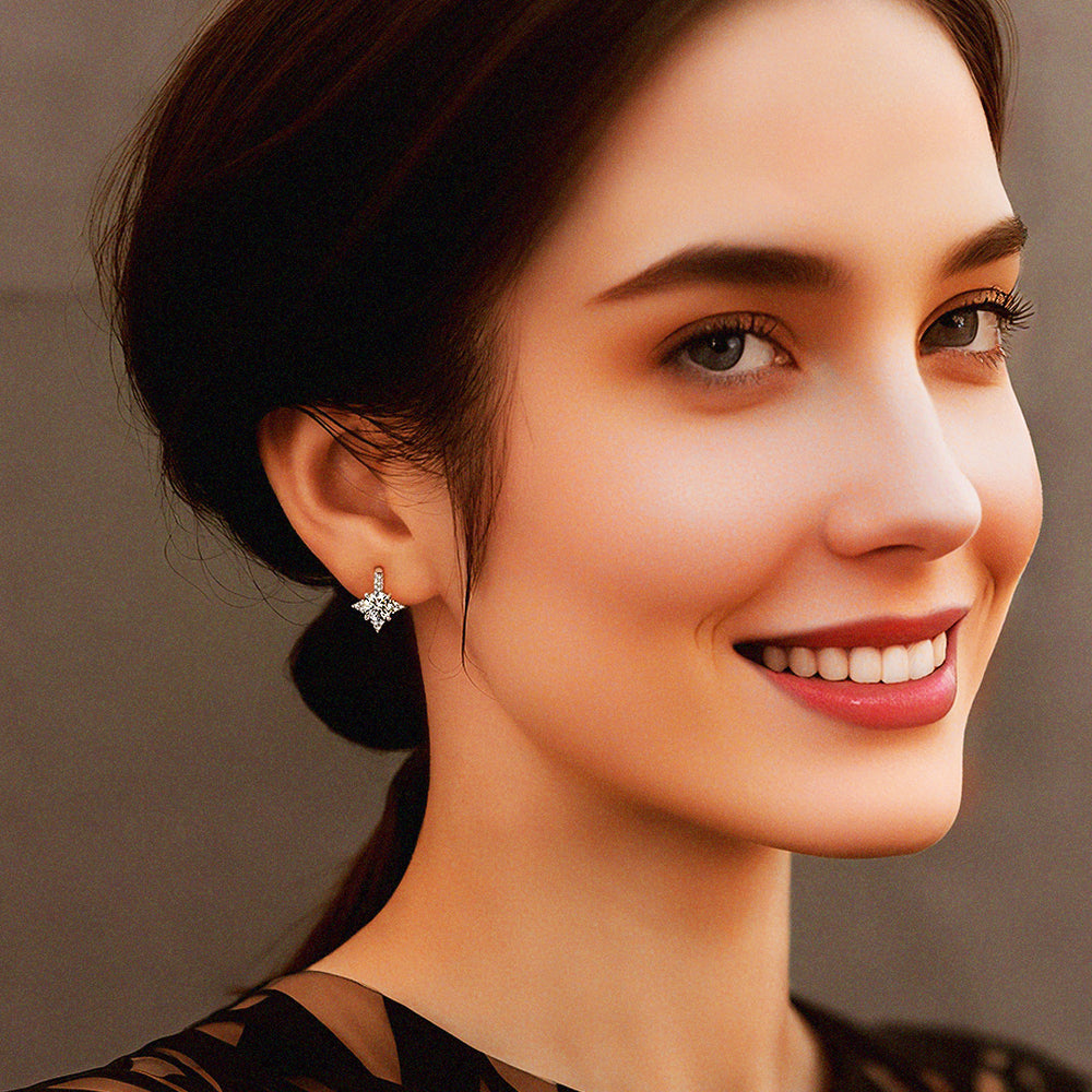 Prm8115: The Moissanite North Star Huggie Earrings