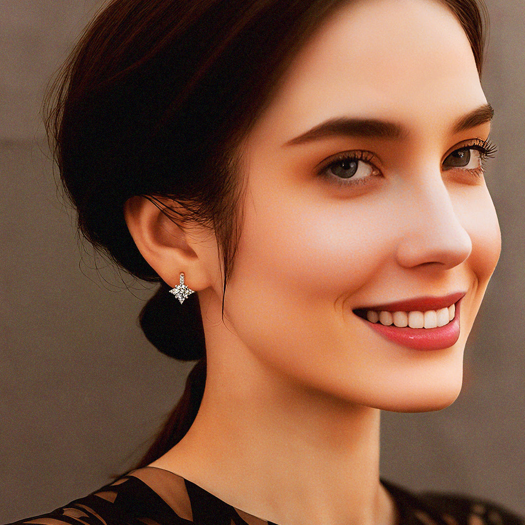 Prm8115: The Moissanite North Star Huggie Earrings