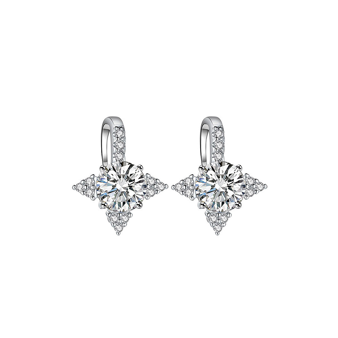 Prm8115: The Moissanite North Star Huggie Earrings