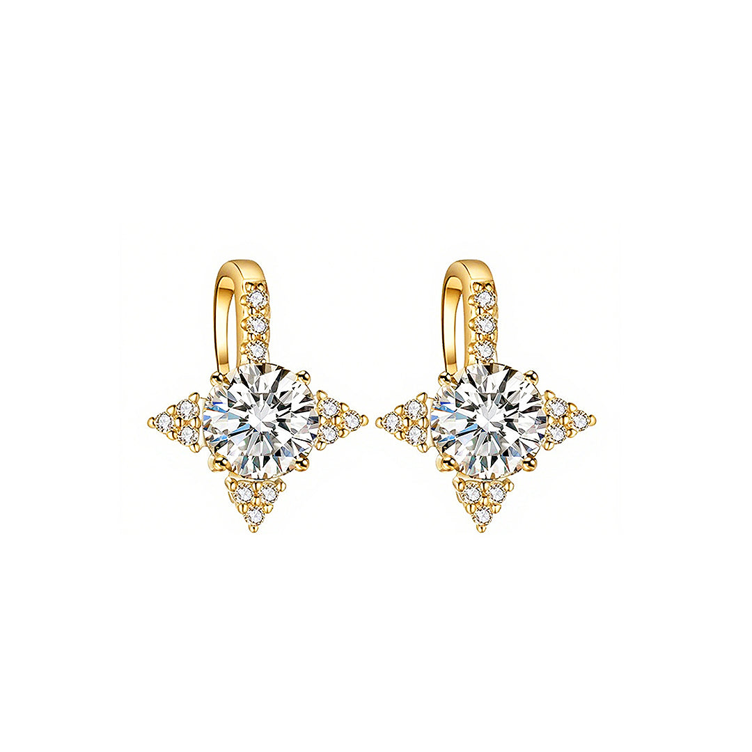 Prm8115: The Moissanite North Star Huggie Earrings