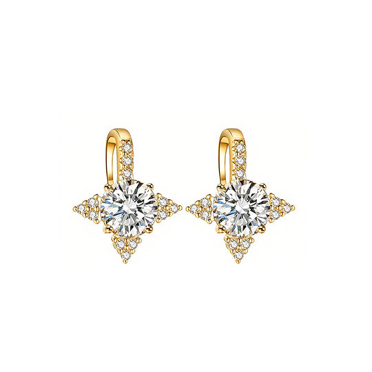 Prm8115: The Moissanite North Star Huggie Earrings