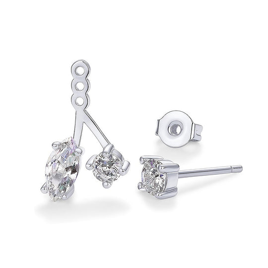 Prm8117: The Moissanite Dual Bloom Ear Jackets