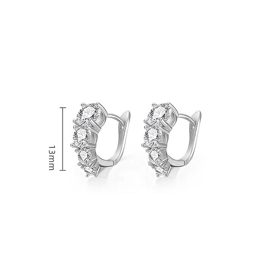 Prm8122: The Moissanite Graduated Cluster Huggie Hoops