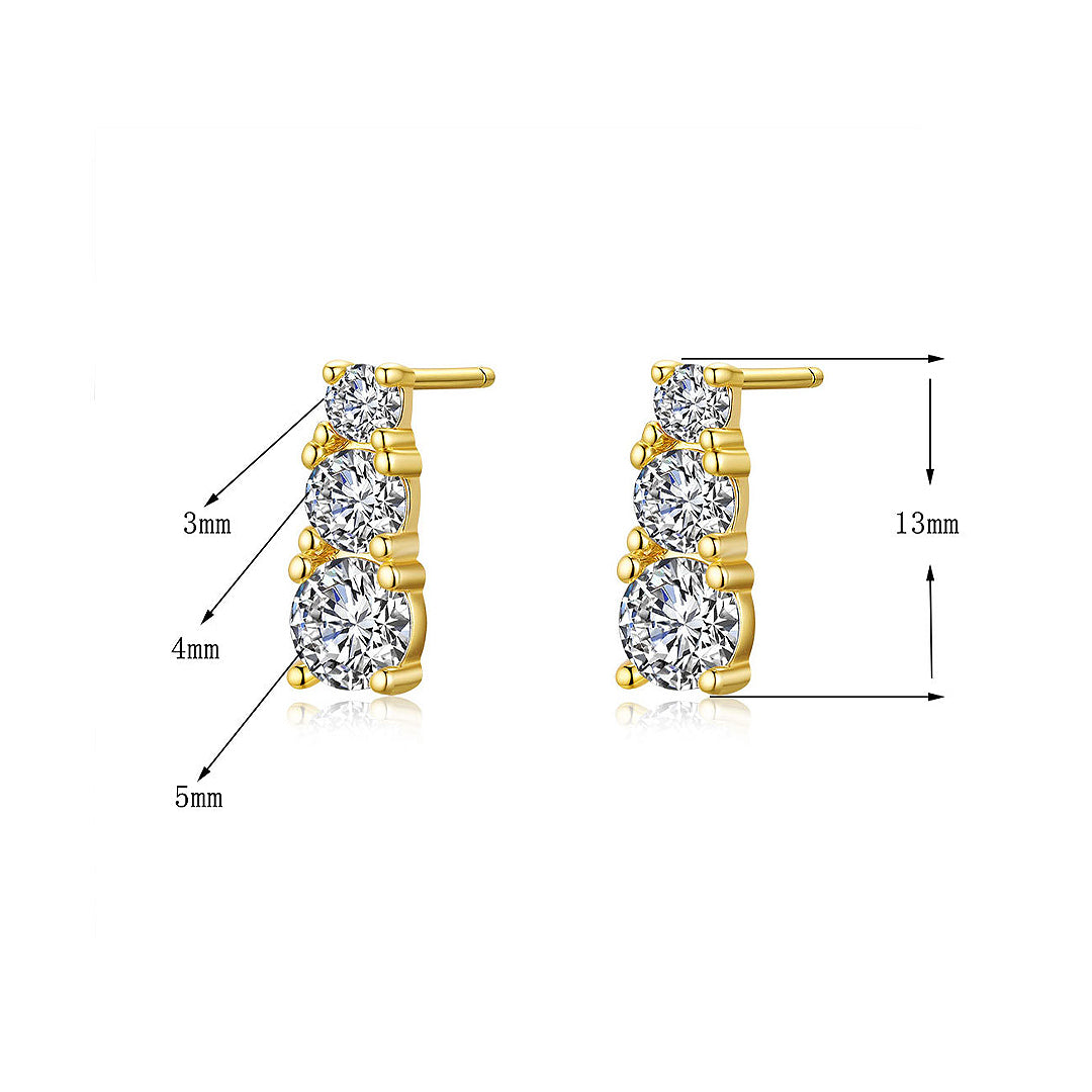 Prm8124: The Moissanite Graduated Cascade Stud Earrings