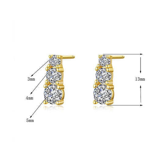 Prm8124: The Moissanite Graduated Cascade Stud Earrings