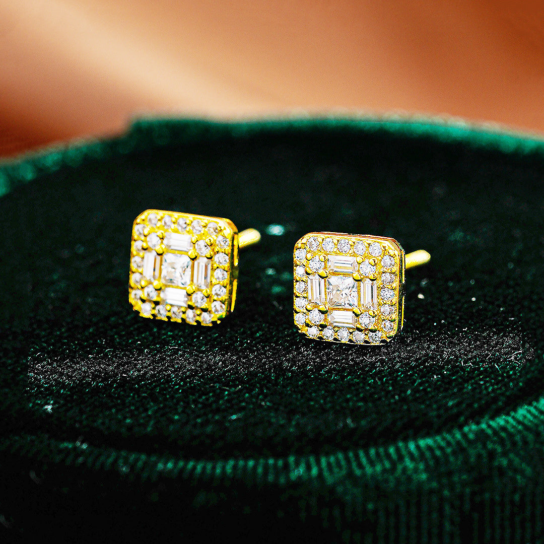 Prm8125: The Moissanite Radiant Illusion Stud Earrings