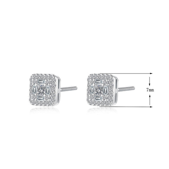 Prm8125: The Moissanite Radiant Illusion Stud Earrings