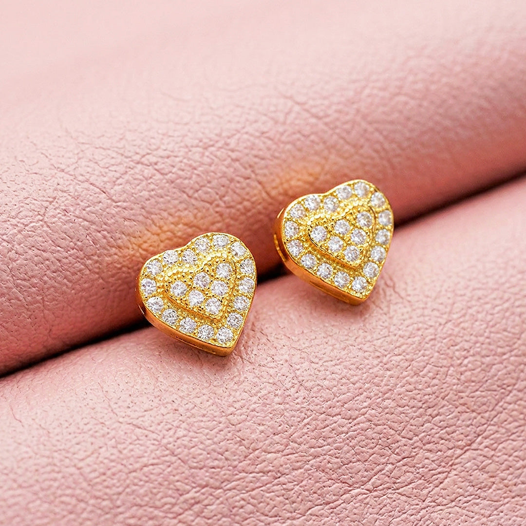 Moissanite Heart Stud Earrings | 925 Sterling Silver | PRM8167