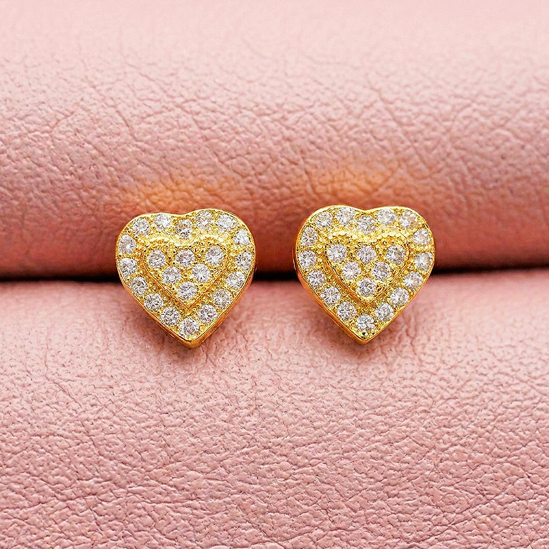 Moissanite Heart Stud Earrings | 925 Sterling Silver | PRM8167