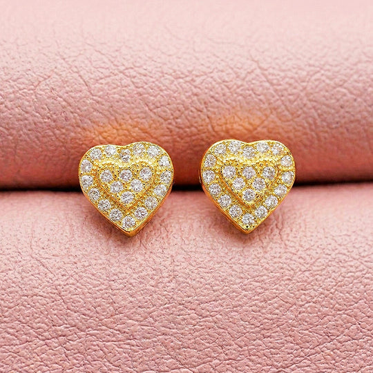 Moissanite Heart Stud Earrings | 925 Sterling Silver | PRM8167