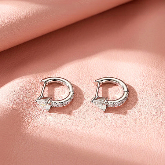 Pear Moissanite Hoop Earrings | 925 Sterling Silver | PRM8168