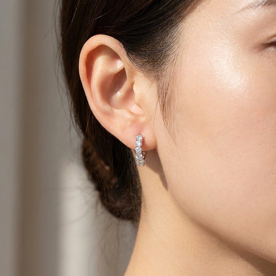 Full Set Moissanite Hoop Earrings | 925 Sterling Silver | PRM8173