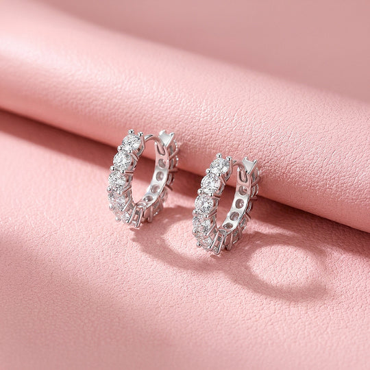 Full Set Moissanite Hoop Earrings | 925 Sterling Silver | PRM8173