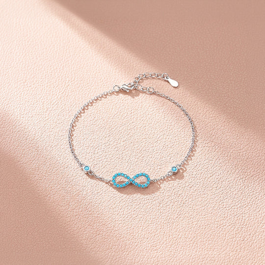 Turquoise Pavé Infinity Bracelet | Diamond Simulant | Prm9102