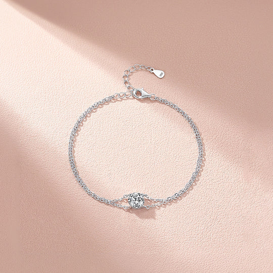 Moissanite Double-Strand Solitaire Bracelet | Prm9116