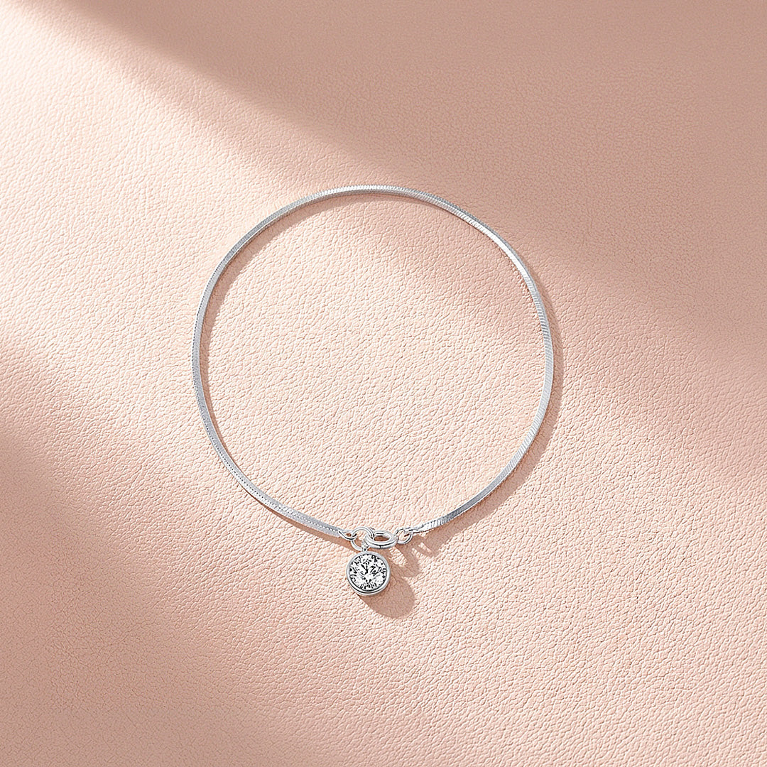 Bezel Snake Chain Solitaire Bracelet | Diamond Simulant | Prm9119