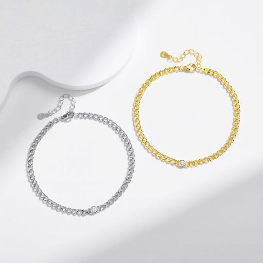 Prm9120: The Moissanite Curb Chain Bracelet