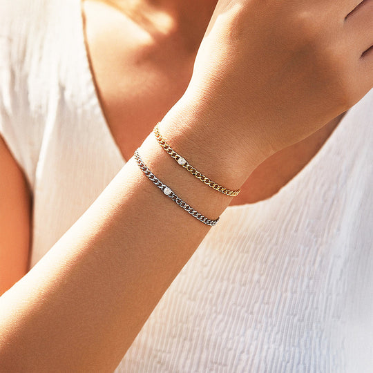 Prm9120: The Moissanite Curb Chain Bracelet