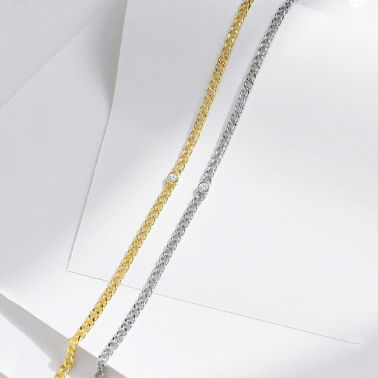 Prm9120: The Moissanite Curb Chain Bracelet