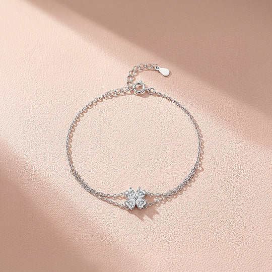 Clover Double-Strand Bracelet | Diamond Simulant | Prm9122