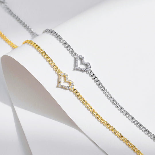 Prm9124: The Moissanite Heart Curb Bracelet