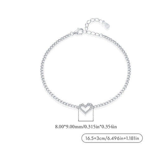 Prm9124: The Moissanite Heart Curb Bracelet