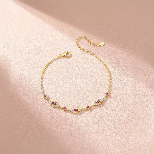 Vintage Baguette Halo Bracelet | Diamond Simulant | Prm9127