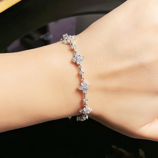 Prm9129 – Clover Moissanite Bracelet