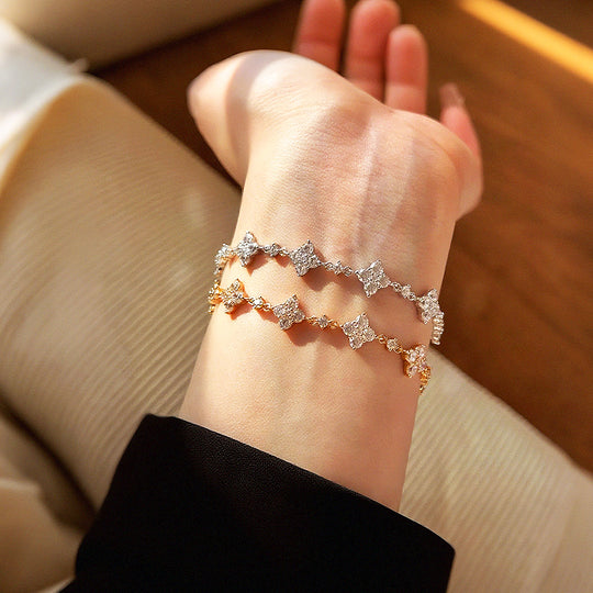 Prm9129 – Clover Moissanite Bracelet
