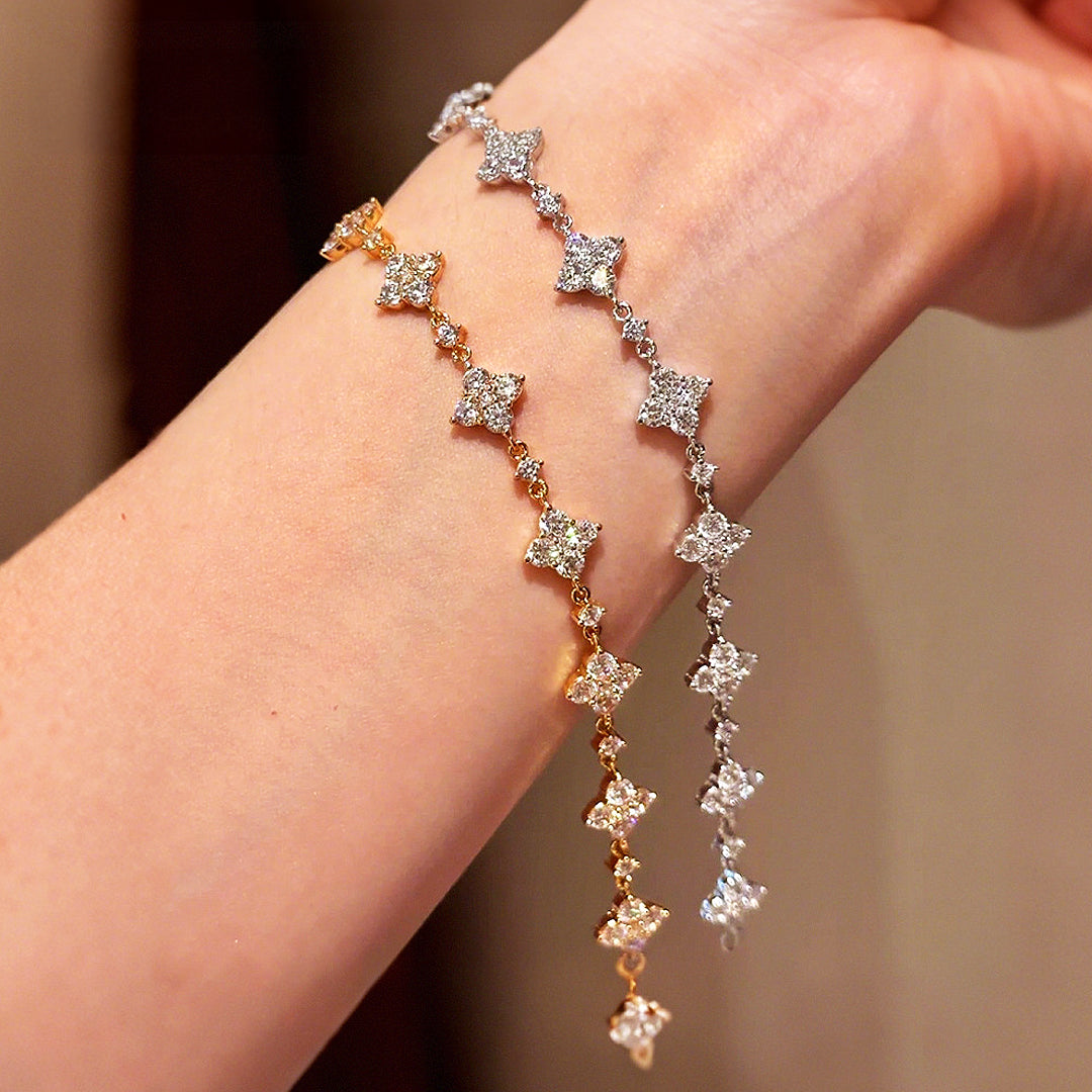 Prm9129 – Clover Moissanite Bracelet