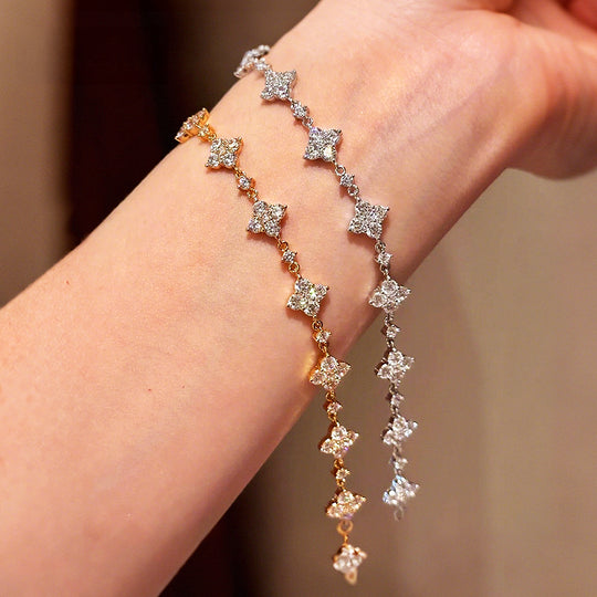 Prm9129 – Clover Moissanite Bracelet