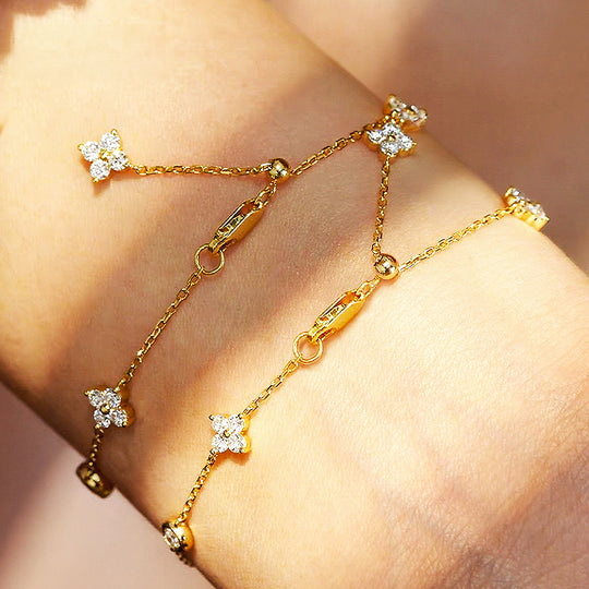 Prm9130 – Clover Moissanite Bracelet
