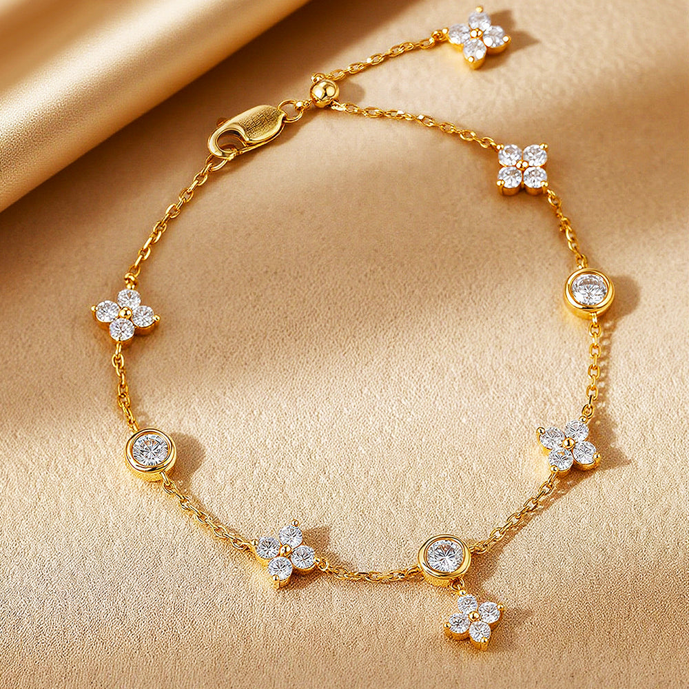Prm9130 – Clover Moissanite Bracelet
