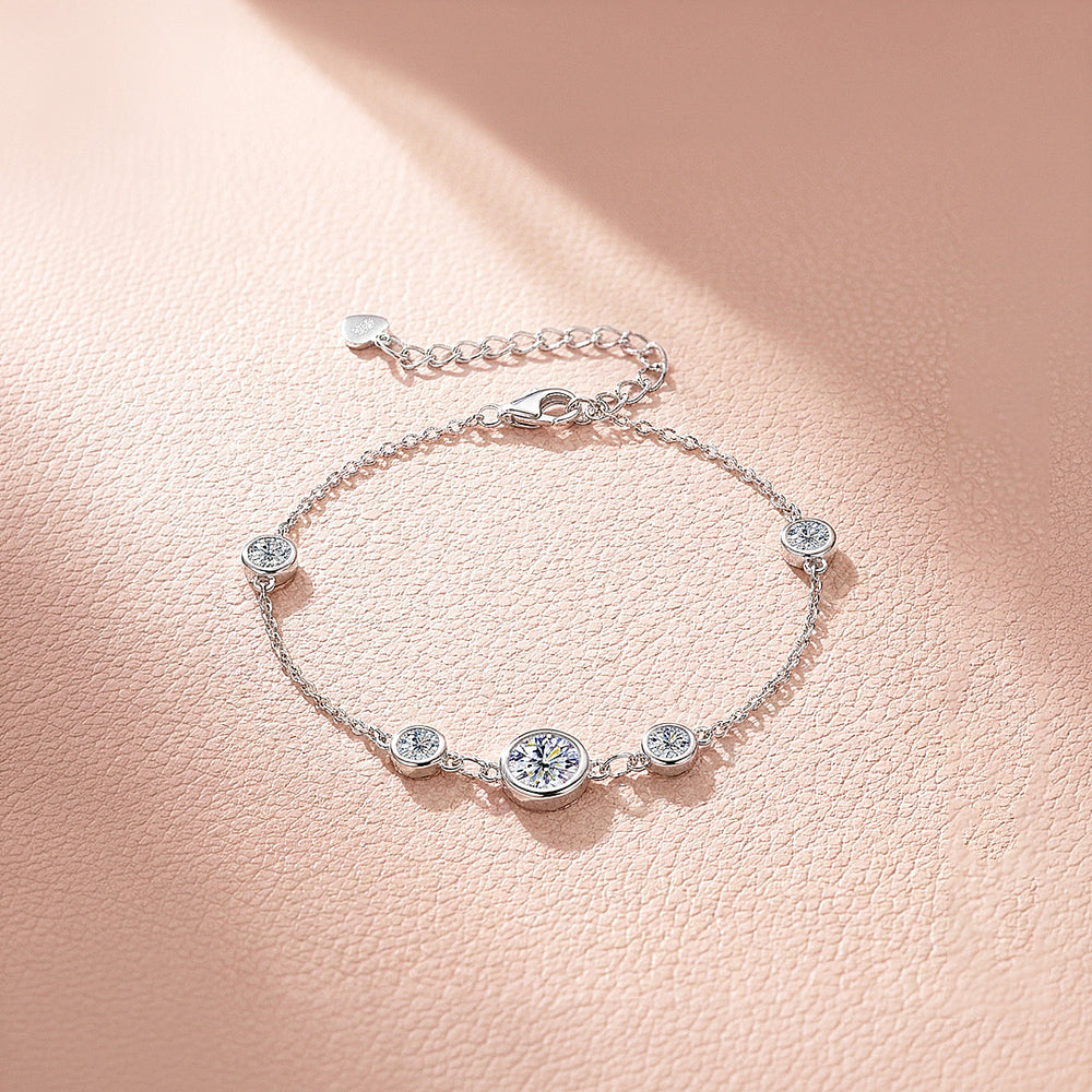 Five-Stone Bezel Station Bracelet | Moissanite | Prm9134