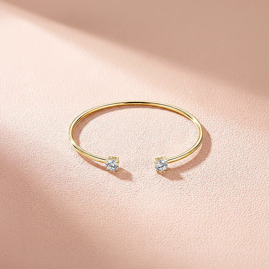 Open Cuff Solitaire Bangle | Moissanite | Prm9136