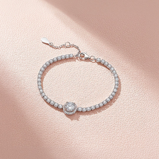 Halo Tennis Bracelet | Moissanite | Prm9137