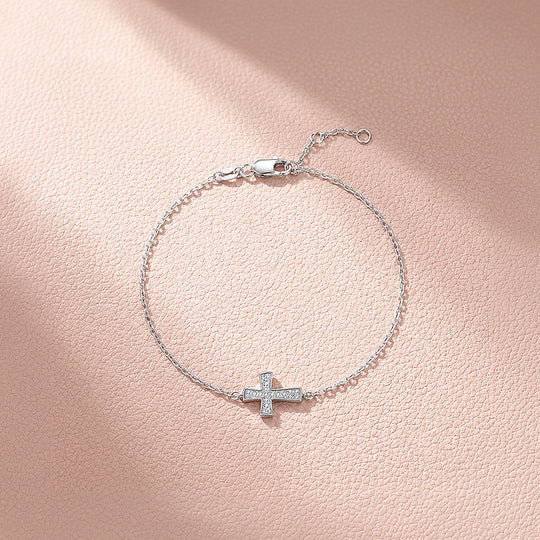 Cross Link Bracelet | Moissanite | Prm9146