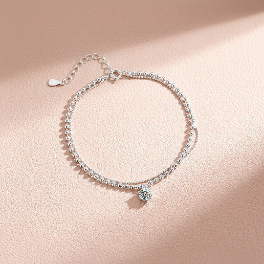Solitaire Double-Layer Bracelet | Moissanite | Prm9151