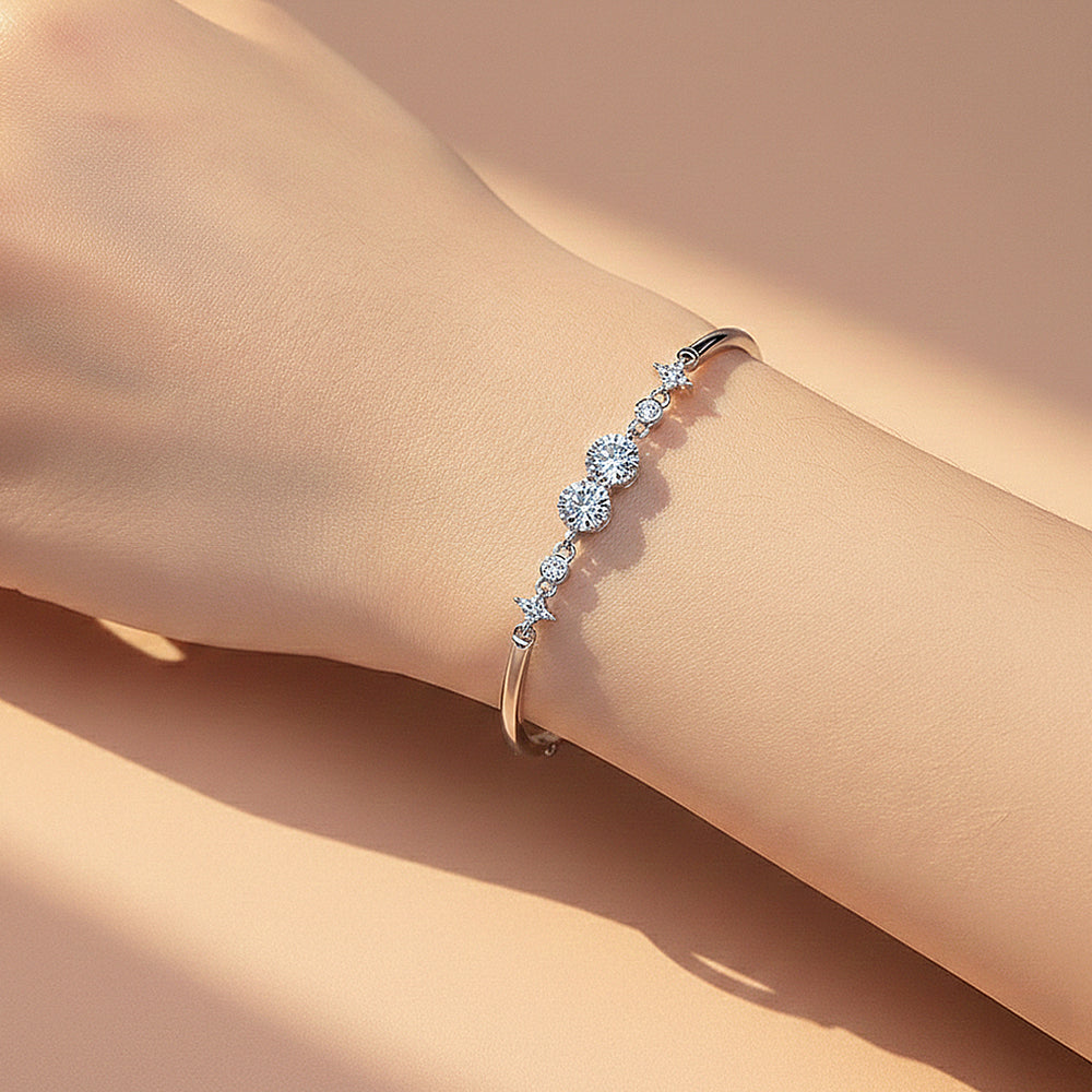 Celestial Bezel Bangle Bracelet | Moissanite | Prm9152 - Bracelets | Singapore Jewellery, Wedding Rings & Gifts | Same Day Delivery | Tiara.com.sg