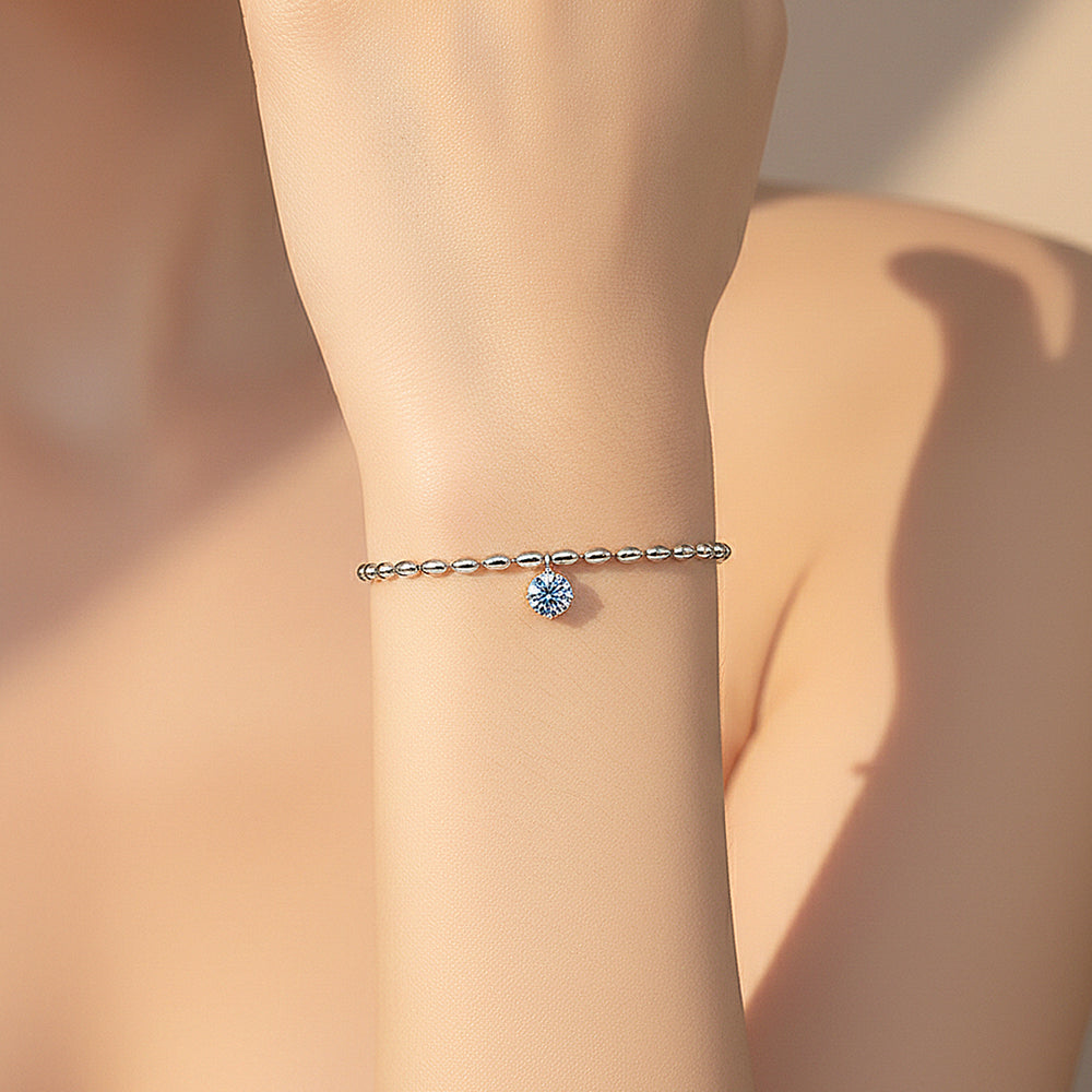 Oval Bead Bracelet | Moissanite | Prm9156 - Bracelets | Singapore Jewellery, Wedding Rings & Gifts | Same Day Delivery | Tiara.com.sg