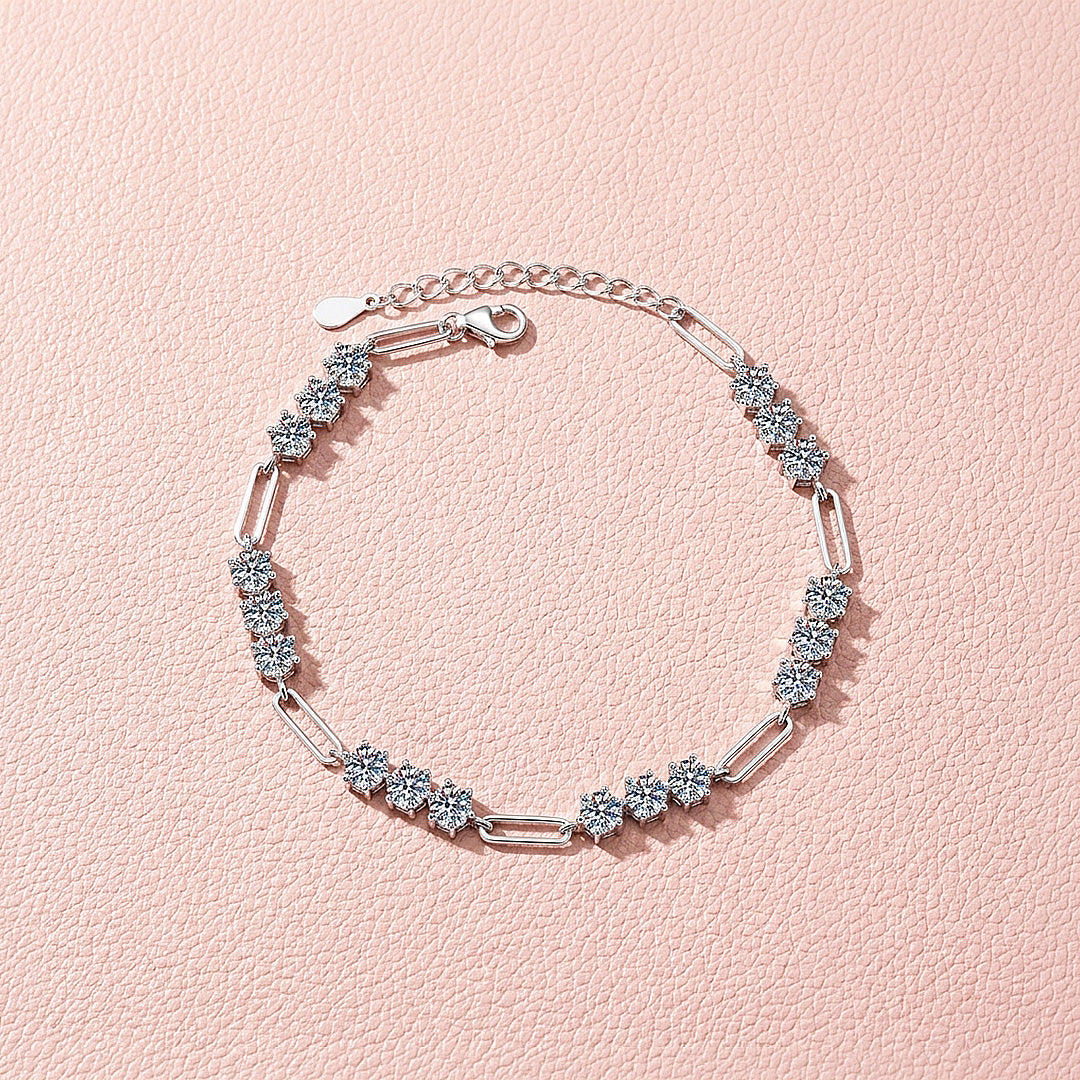 Paperclip Tennis Bracelet | Moissanite | Prm9161